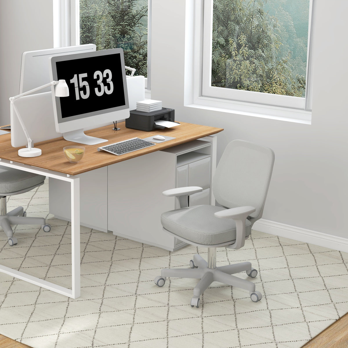 Vinsetto 44-56cm Mesh Back Office Chair - Grey