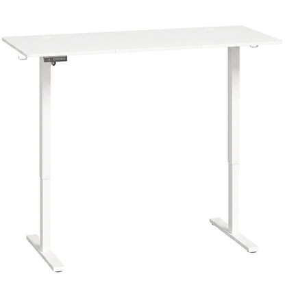 HOMCOM Standing Desk Memory Control Height Adjustable Desk 2 Cable Holes LED Display Sit Stand Desk White