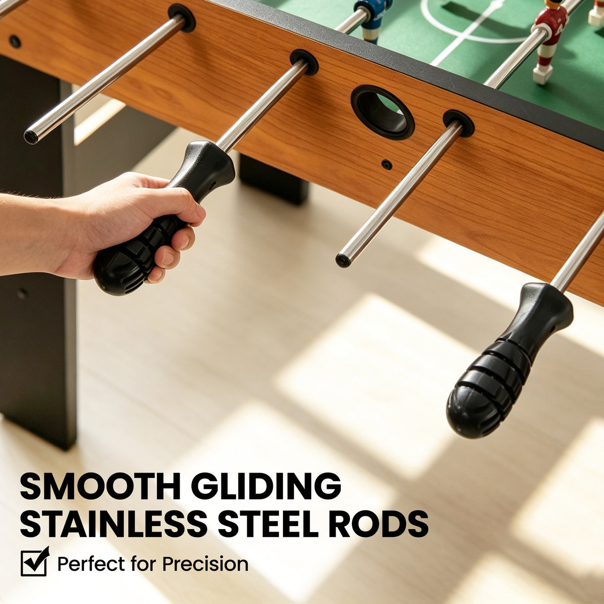 HOMCOM Folding Football Gaming Table Mini Foosball Soccer Table for Family Fun Indoor Play Sports