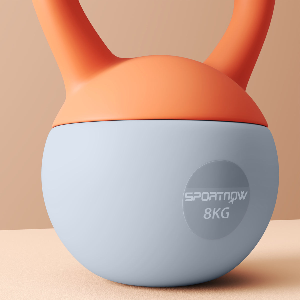 SPORTNOW 8KG Soft Kettlebell, Kettlebell with Non-Slip Handle for Home Gym, Weight Lifting, Strength Training, Orange/Grey