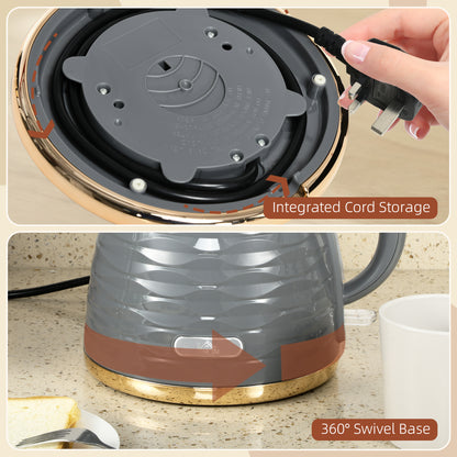 HOMCOM 3kW Rapid Boil Honeycomb Kettle - Grey