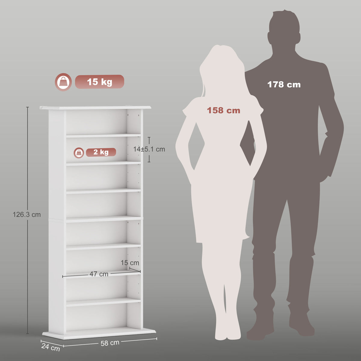 HOMCOM 360 CD Storage Unit - White