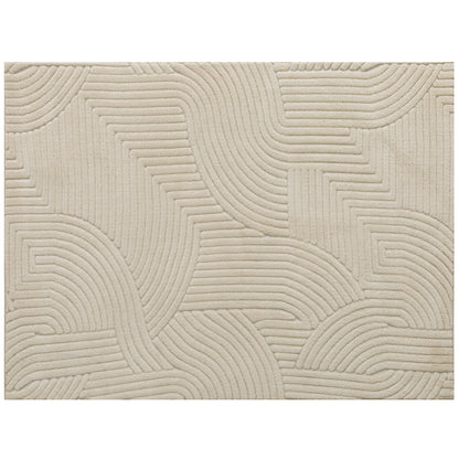 HOMCOM Modern Geometric Rug, Thick & Plush, Non-Slip, 230 x 160 cm, Cream, Living Room, Bedroom, Office