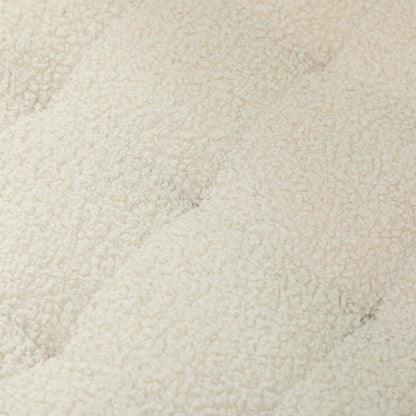HOMCOM 40.5L Teddy Fleece Storage Ottoman - Cream White