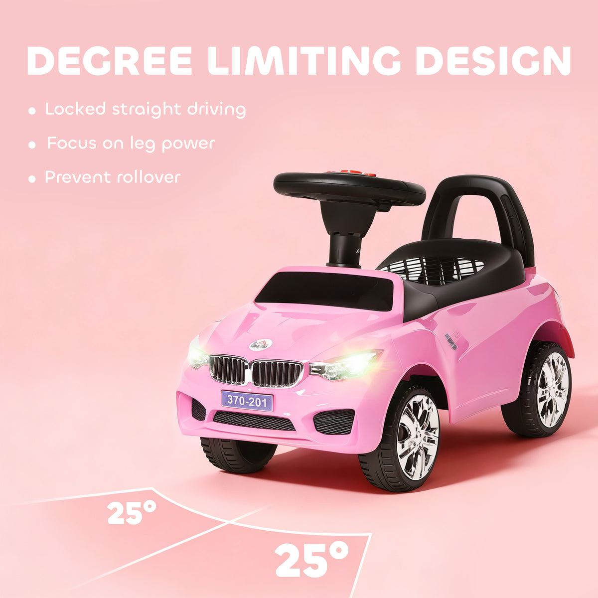 HOMCOM Ride on Car Baby Toddler Walker Foot to Floor Sliding Car Slider, Pink