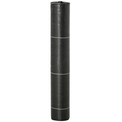 Outsunny 2m x 50m Weed Control Membrane, Heavy Duty Weed Control Barrier Fabric, 100gsm Ground Cover for Patios, Garden