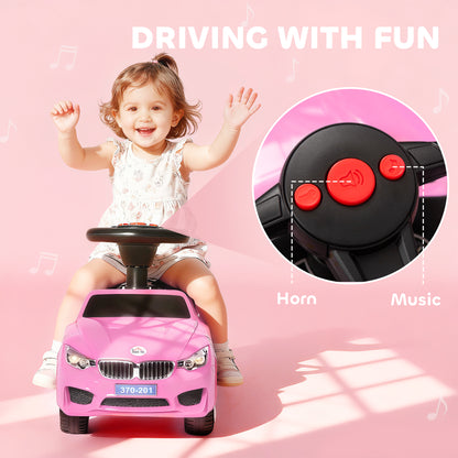 HOMCOM Ride on Car Baby Toddler Walker Foot to Floor Sliding Car Slider, Pink