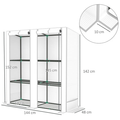 Outsunny Three-Tier Mini Greenhouse - White