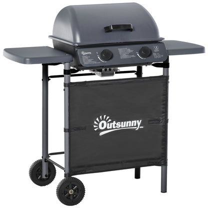 Outsunny 2 x 2.8kW Burner Gas BBQ - Grey