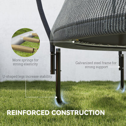 SPORTNOW 8ft Outdoor Trampoline with Enclosure Net, Spring Cover, Black