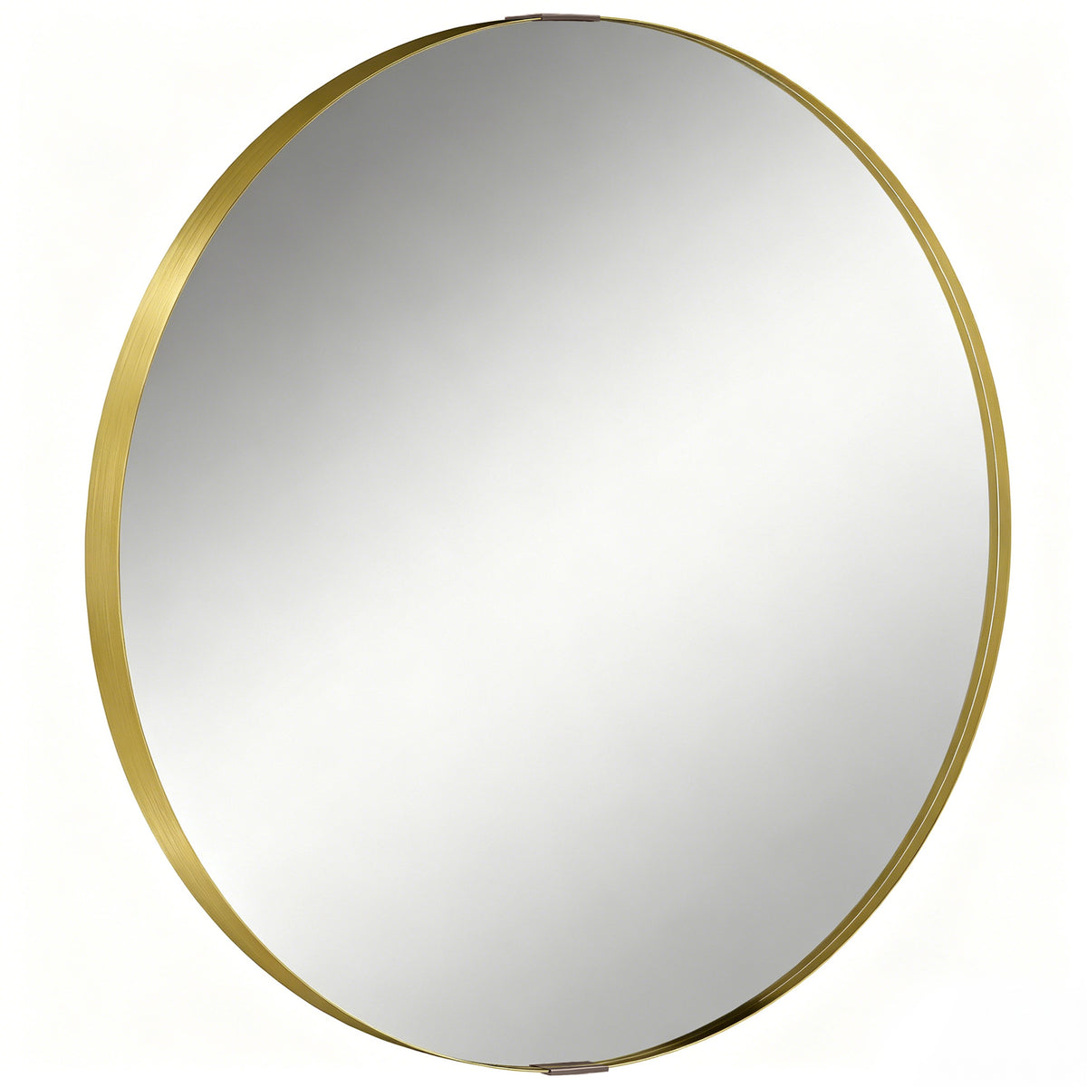 HOMCOM Round Wall Mirror 61 cm, Wall Mounted Bathroom Mirror with Tempered Safety Glass and Aluminium Alloy Frame, Gold Tone