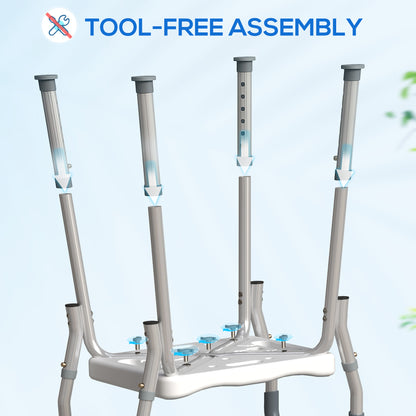 HOMCOM 57-69cm Aluminium Frame Bath Seat