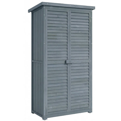 Outsunny 39.5 x 79cm Fir Wood Garden Shed - Grey