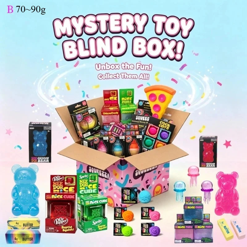 2026 Hot Cute Cube & Ocean Squishy Blind Box, Random Surprise Squeeze Toys, 1Pcs Guaranteed Lucky Stress Relief Fidget Toy Set