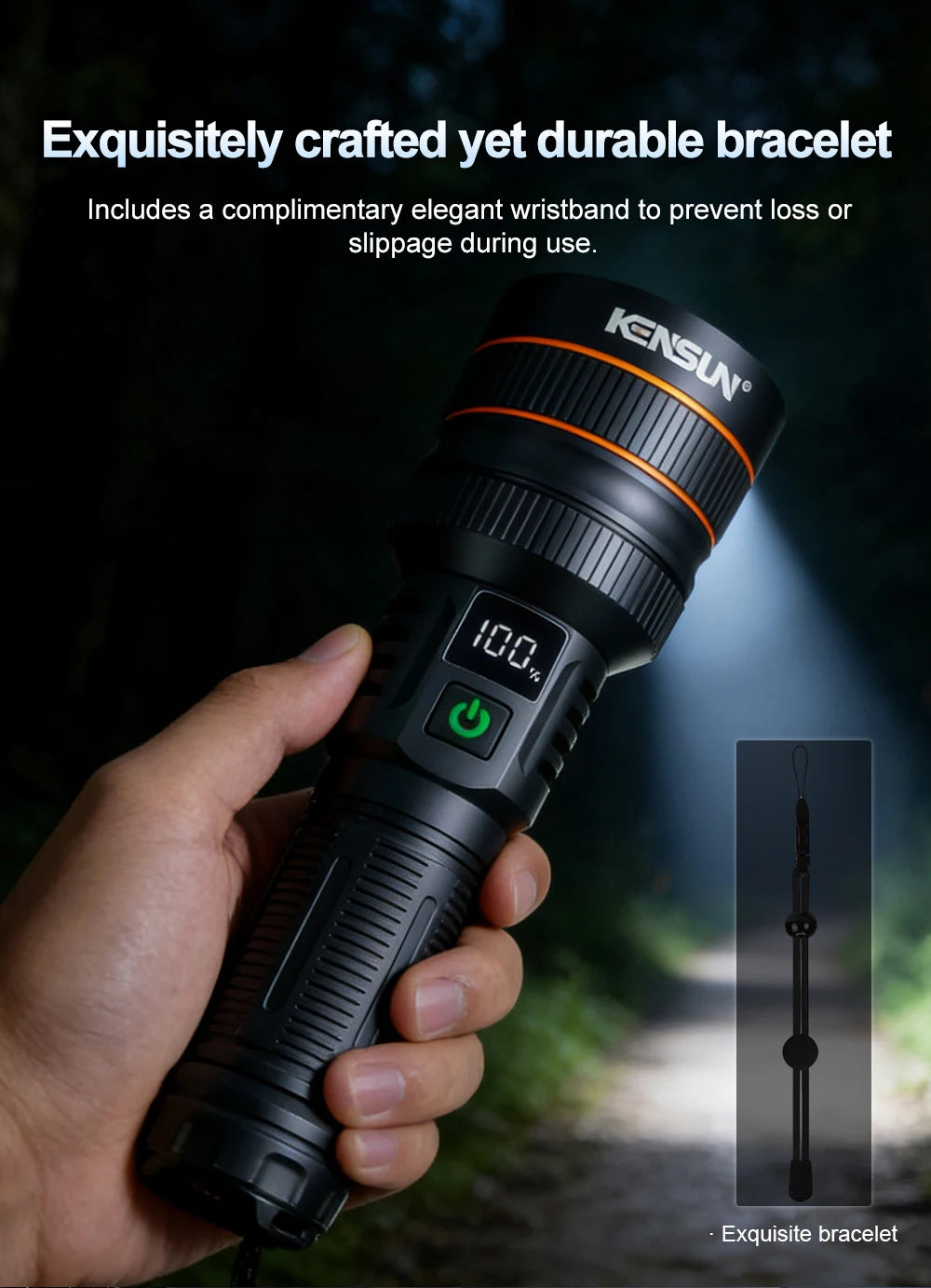 hit product long-range kilometer ultra bright flashlight, outdoor waterproof high-power strong light flashlight, rechargeable