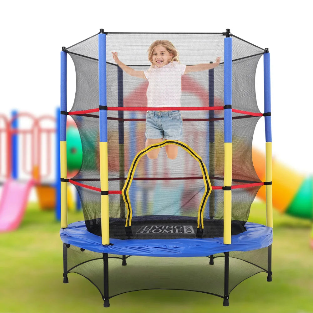 Voltsify 4.5FT Kids Mini Trampoline with Safety Enclosure for Indoor and Outdoor Use