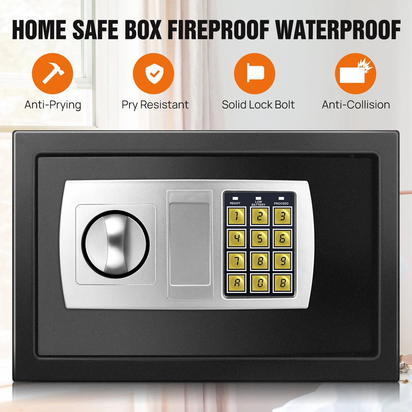 4.6L/8.5L/16L Safes for Home+ 2 Manual Override Keys,Security Safe Cash Box with Double Digital Keypad&Safety Key Lock Cabinet