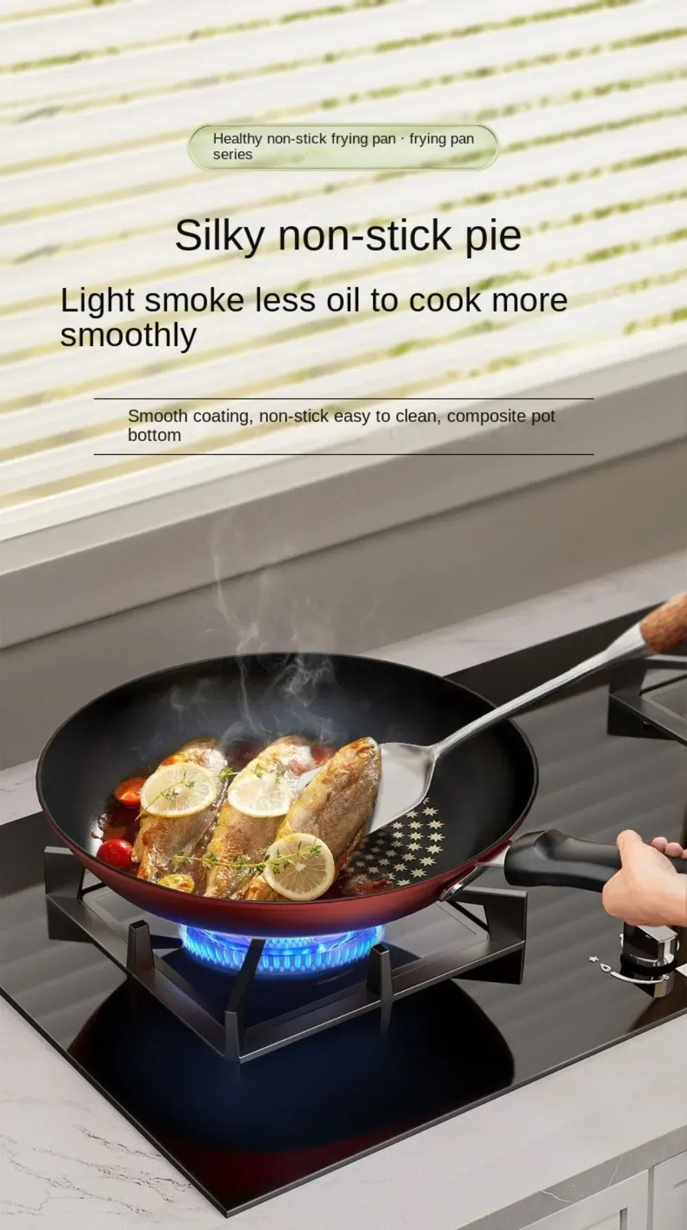 New Crystal Diamond Non-Stick Pan with Lid Multi-functional Frying Pan Iron Easy to Clean Kitchen Cookware Gas Induction Cooker