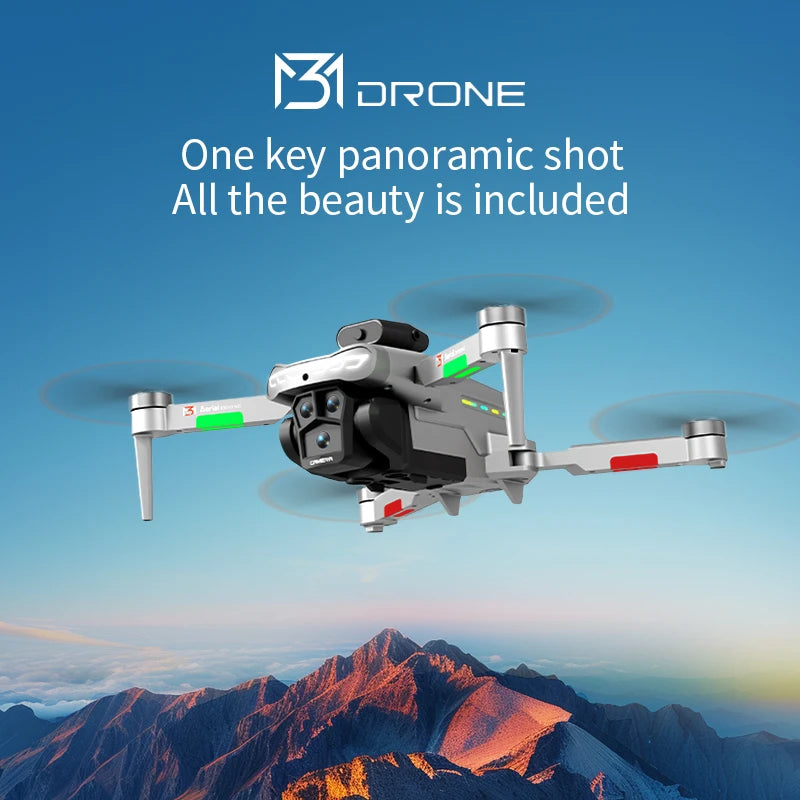 New Obstacle Avoidance M3 Drone Brushless Motor Helicopter Optical Flow Hovering GPS 8K 3 Camera Foldable Quadrotor Aircraft Toy