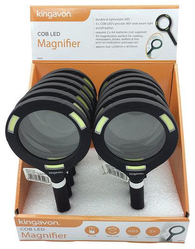 Kingavon 3W COB LED Light Magnifying Glass, Black