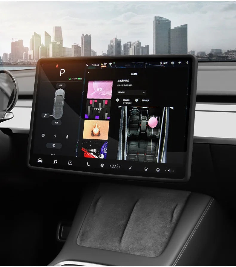 For Tesla Model 3 / Y Silicone Protective Frame Edge Cover Central Control Display Navigation Screen Protector Car Accessories