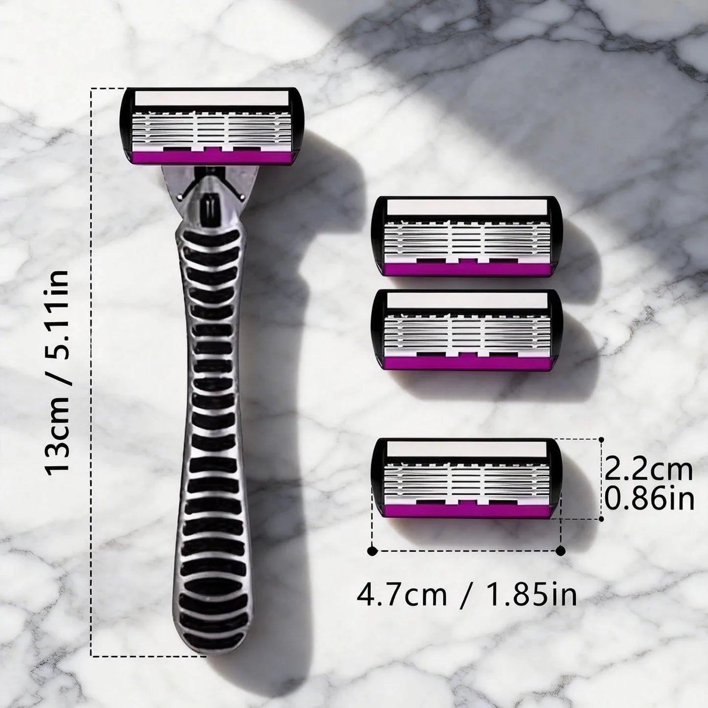3/6/12 Pcs/ High Quality Man Safety Razor Blade 6 Layer German Stainless Steel Shaving Cartridges Compatible Mach Shaver