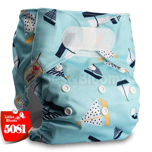 [Littles&Bloomz] Baby Washable Reusable Real Cloth STANDARD Hook-Loop Pocket Nappy Diaper Cover Wrap, suits Birth to Potty