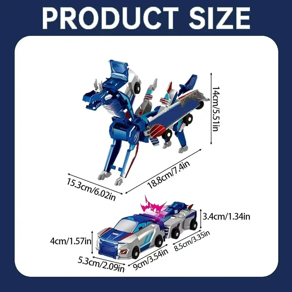 Ultimate Unicorn 2-in-1 Magnetic Car Toy, Transforming Robot for Kids, Inertial Sliding Racing Car, Impact Deformation DIY Toy