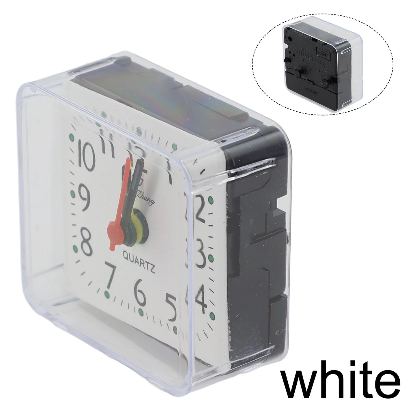 Small Battery Operated Quartz Alarm Clock with Beeping Sound for Bedside Use Featuring Clear Numbers and Reliable Performance