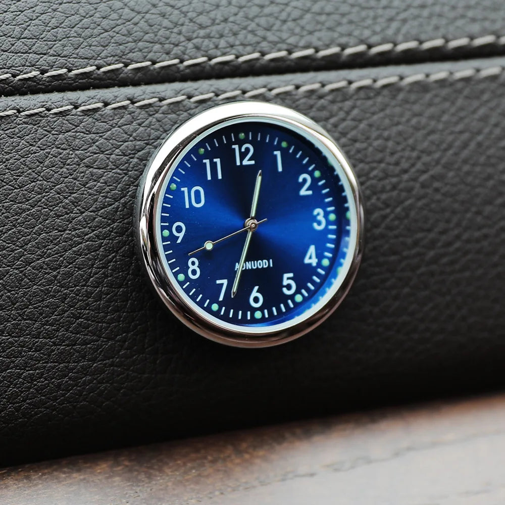 Car Clock Luminous Auto Ornament Mini Automobiles Internal Stick-On Digital Watch Mechanics Quartz Clocks 40mm 43mm