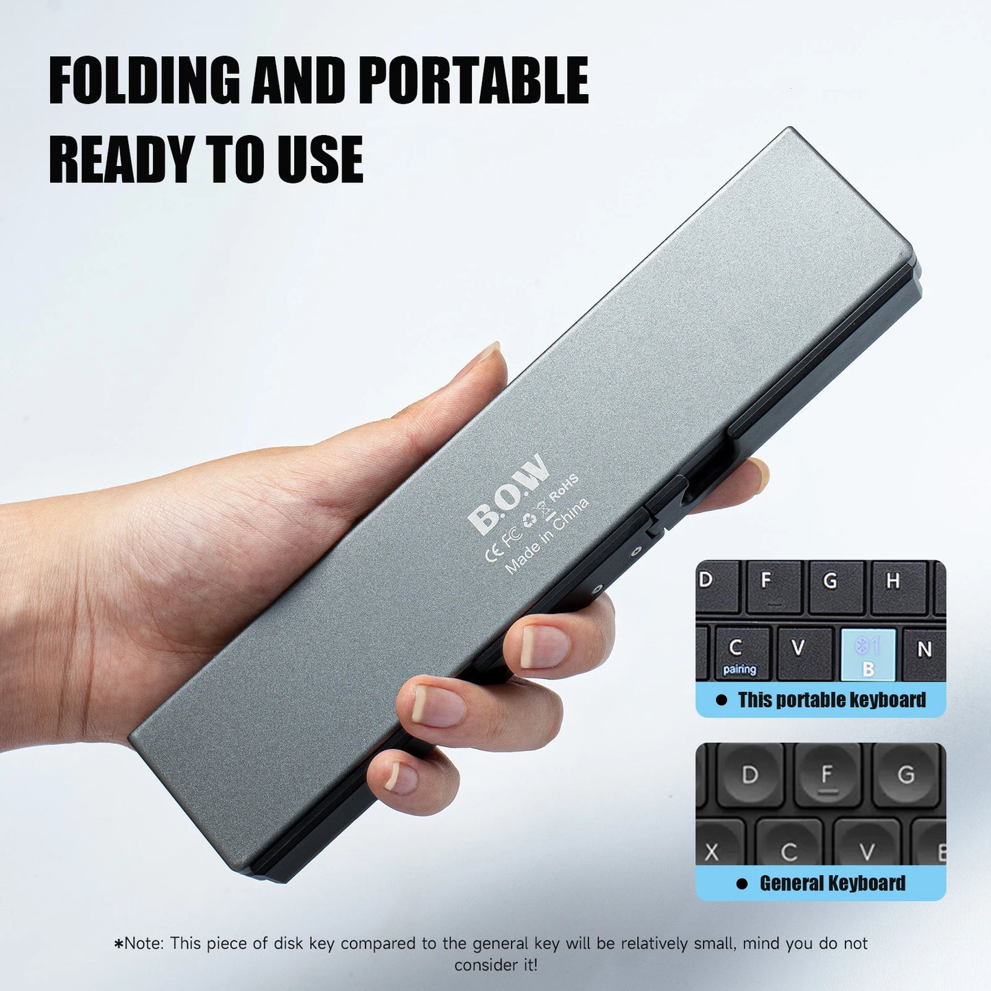 Foldable Bluetooth Keyboard with Magnetic Stand Portable Wireless Keyboard for iPad iPhone Samsung Tablet Rechargeable