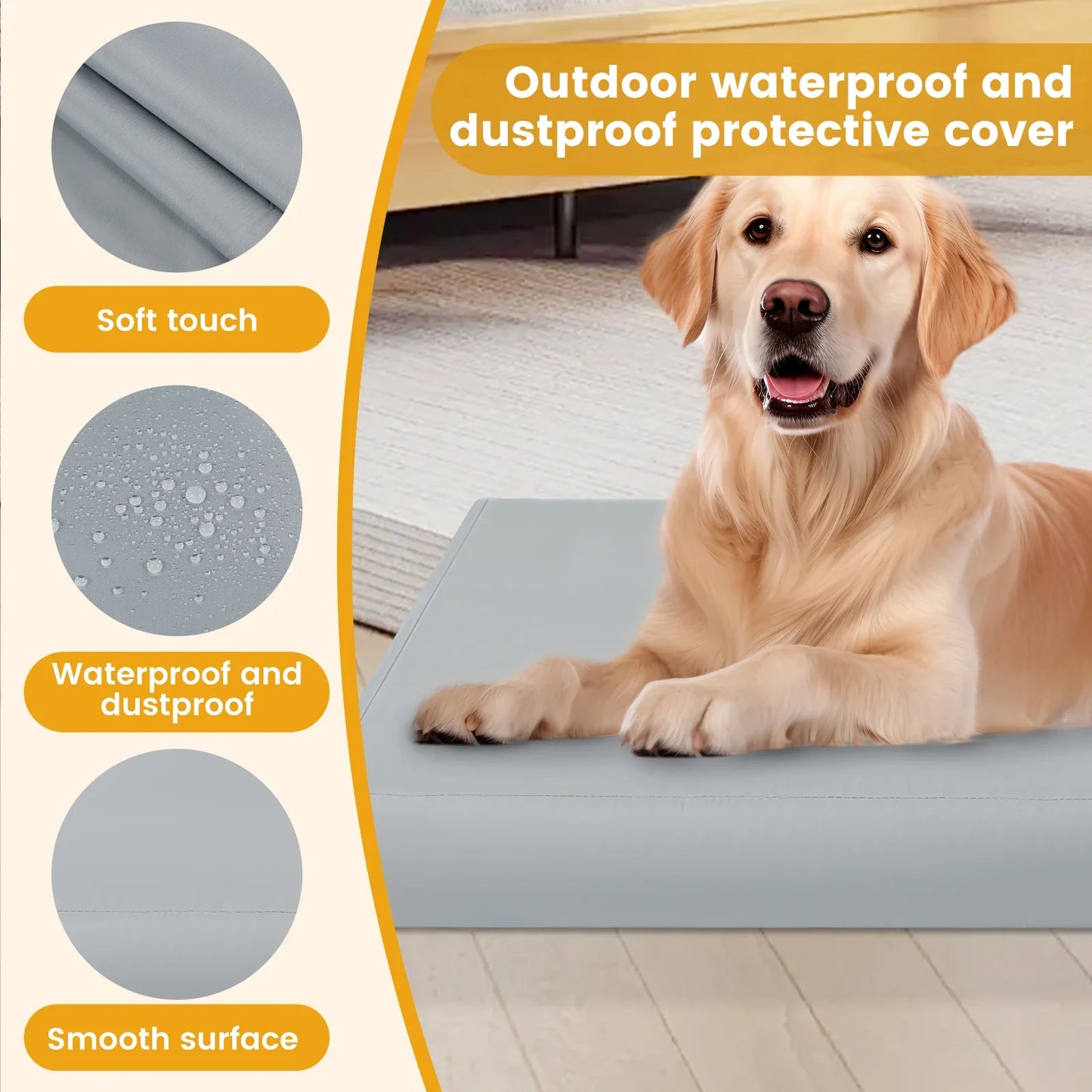 Dog Bed Cover Oxford Cloth Waterproof Dog Bed Protector Cover With Zipper Removable Dog Bed Liner Easy to Wash Pet Supplies S/M