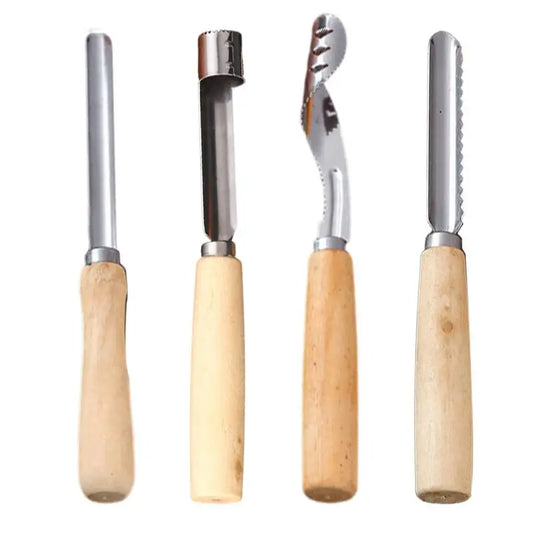 Corer Tool Kitchen Stainless Steel Pear Pitter Anti-Slip Manual Kitchen Corer with Wood Handle for Fruit Slicing Cooking Salad