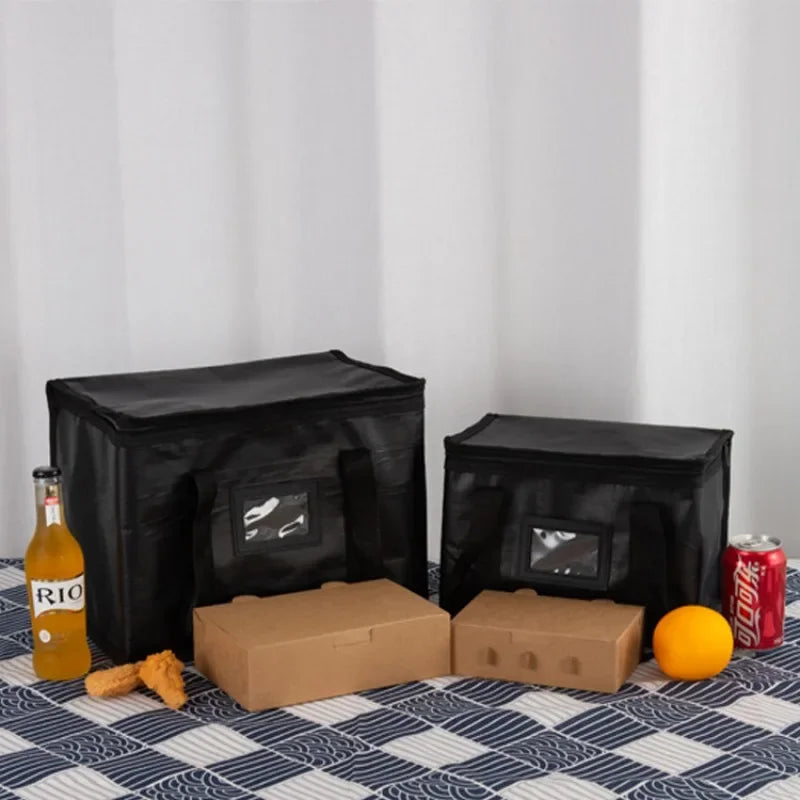 Reusable Insulated CoolerBag PremiumAluminum Foil Thermal Storage Bag Lightweight Portable ZipperLunch Bag for Camping Party Use