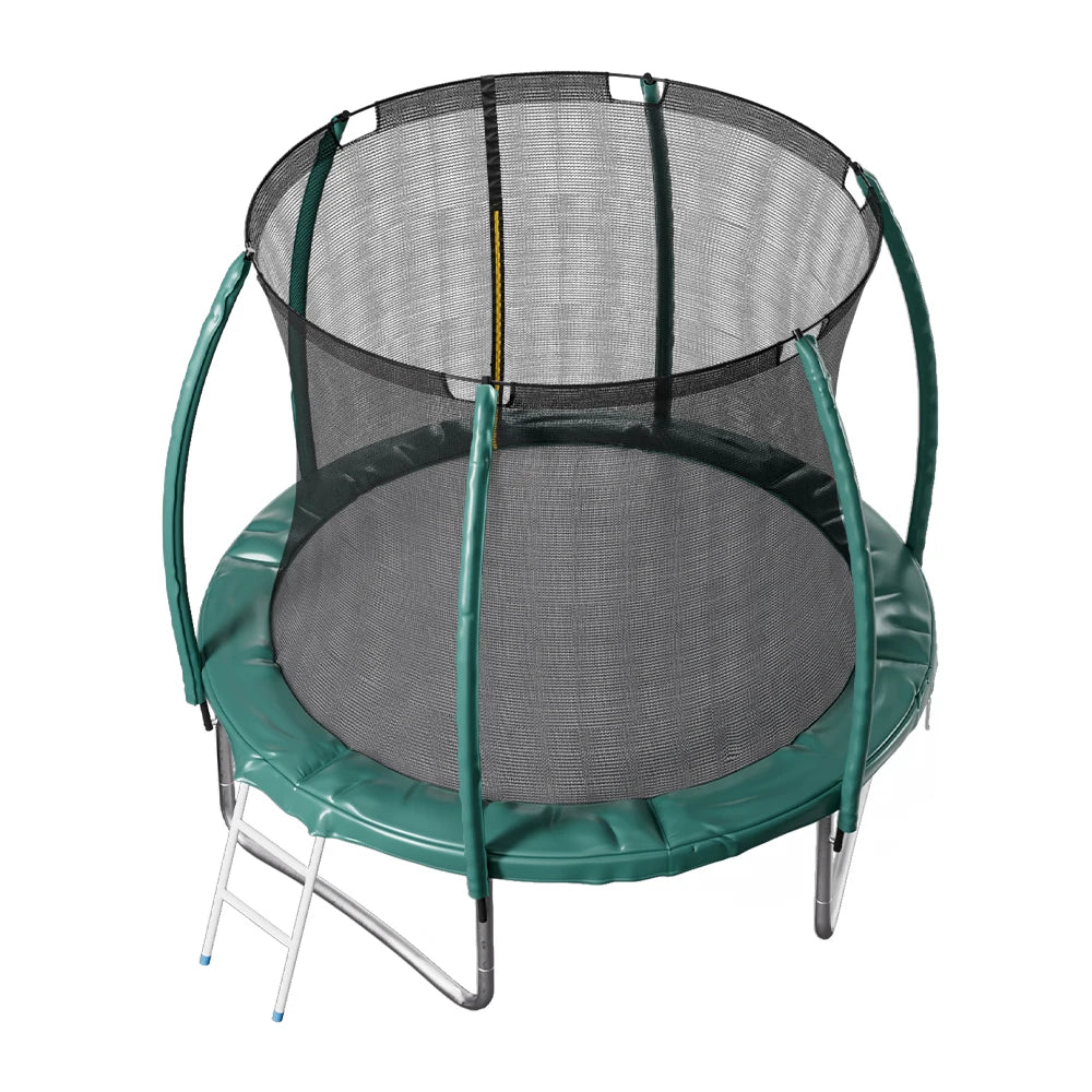 【Breeins】Outdoor Enclosure Trampoline with Ladder Exercise Workout Rebounder Sport Trampoline Handle Adults Jumping Training