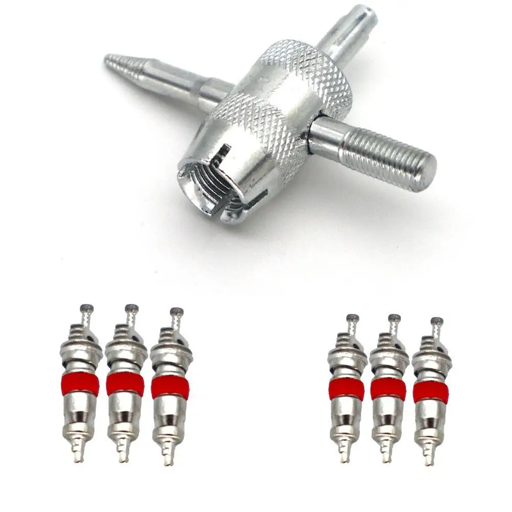 Automobile Tire Valve Core Wrench Set Four In One Valve Stem Repair, Installation And Removal Tool Cleaning Tool