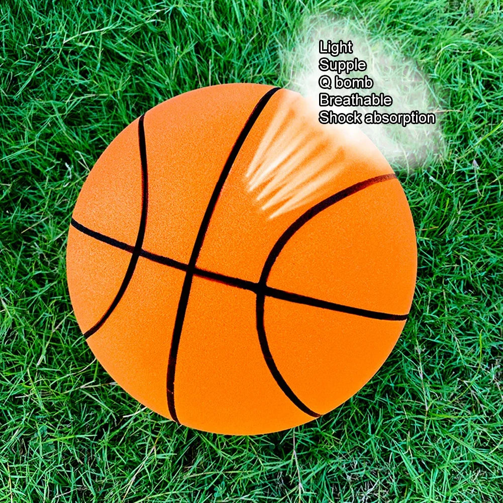 Kids Indoor Silent Basketball Ball 24/21/18cm High-Resilience Foam Silent Basketball Size 7 Lightweight Small Basketball Basket