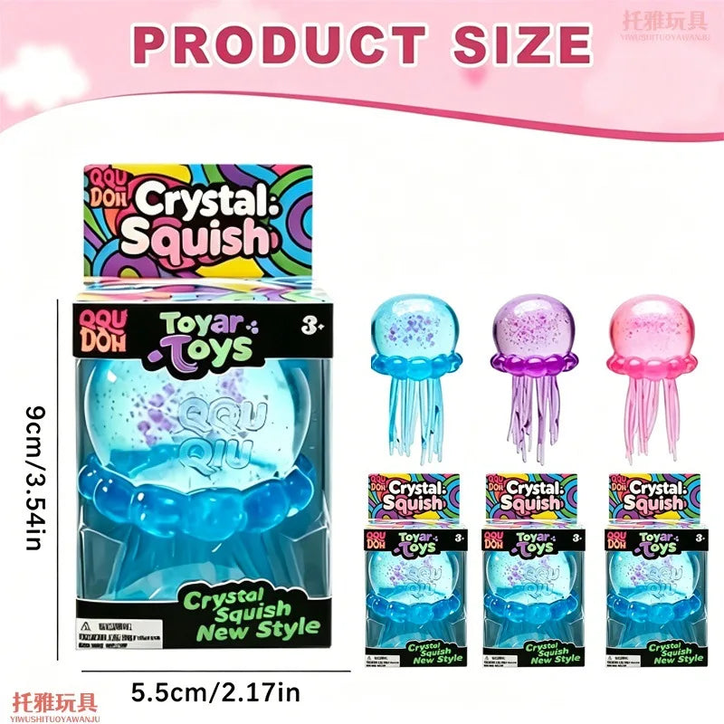 Schylling NeeDoh Complete Fidget Toy Super , Popsicle/Jellyfish/Ice Cube/Fuzz Ball Slow‑Rebound Squish Toys for Kids & Adults