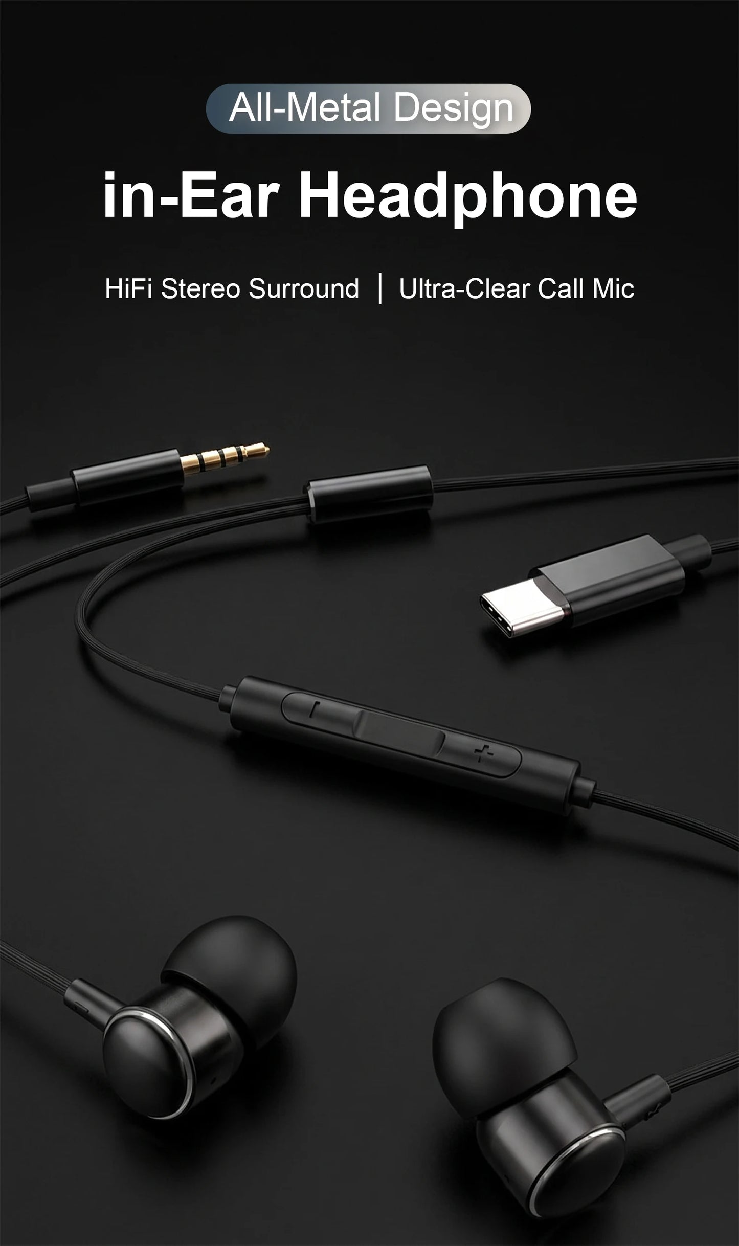 Type C Wired Headphones HiFi Stereo With Mic Earphones For Samsung Galaxy S25 S24 S23 Ultra Note 20 10 A53 USB C 3.5mm Headsets