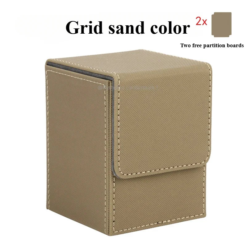 Trading Card Storage Box for 100+Single Sleeved Cards with 2 Dividers Commander Deck Box Compatible with Mtg Card Case