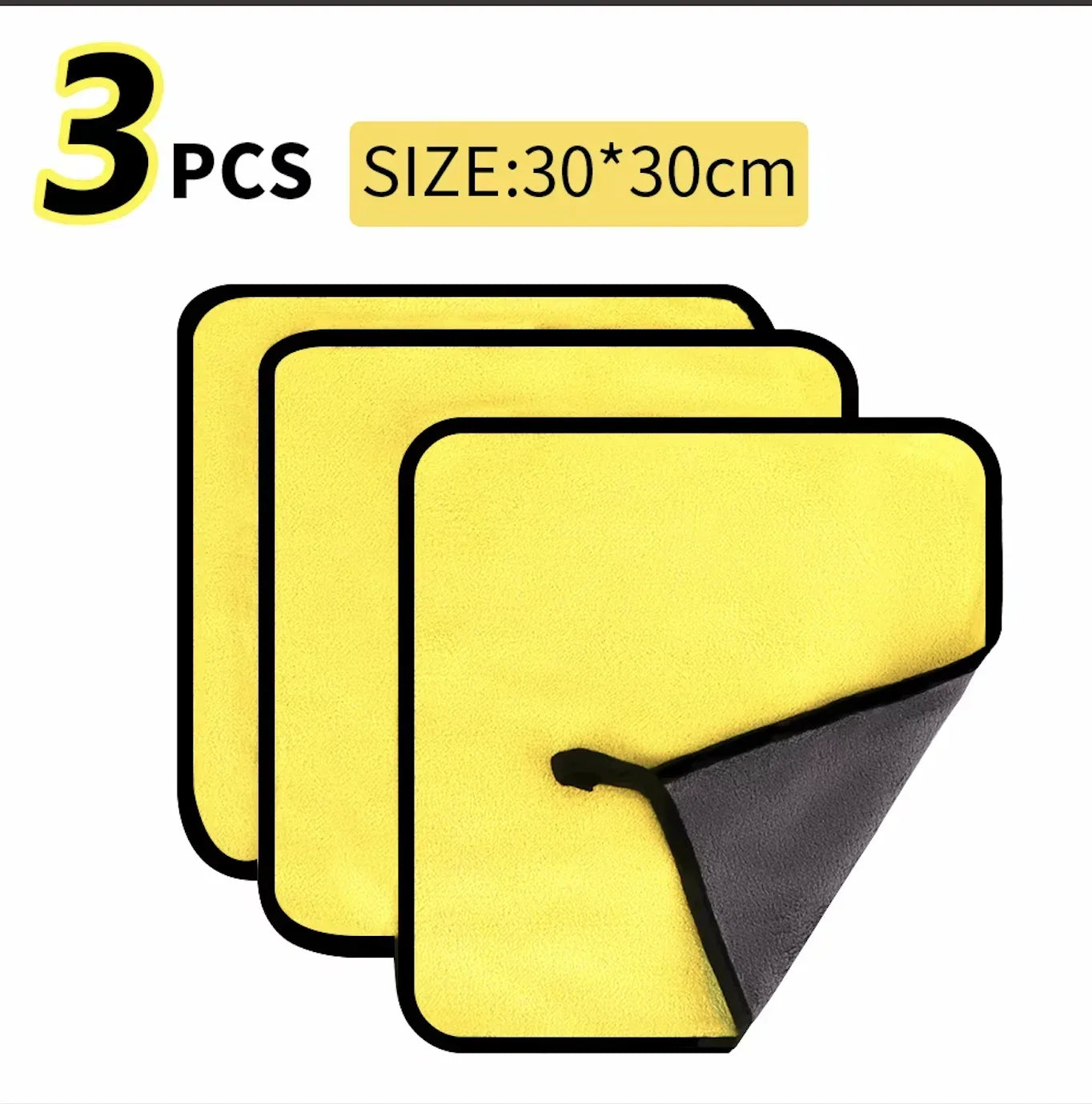 Double Layer Wash Cloth Microfiber Car Cleaning Towels 30X60cm 1/2/3/6/10pcs Soft Quick Drying for Windows Mirrors Wiping Rags