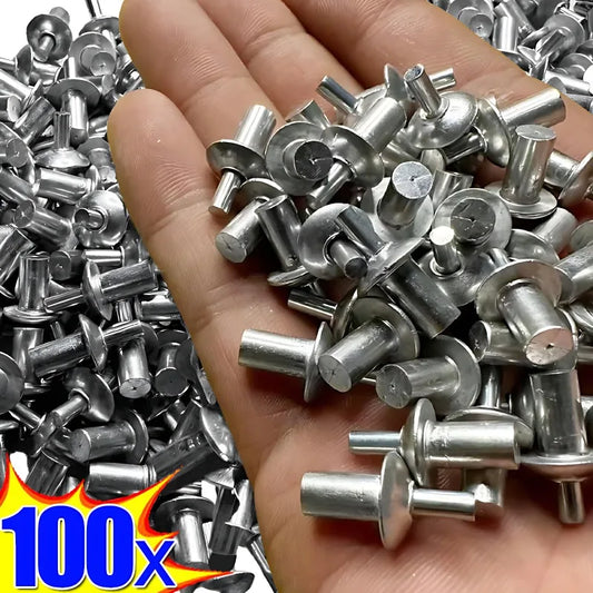 100/10x Hammer Drive Expansion Rivets Percussion Expansion Aluminum Nail Head Piercing Knock Type Small Tapping Screws Fasteners