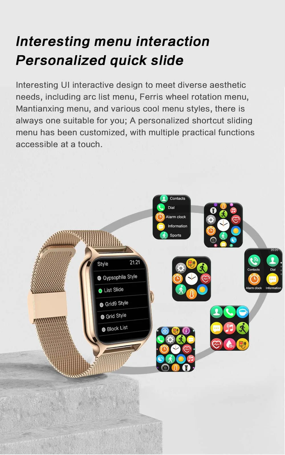 SENBONO New 1.91" Women Smartwatch Bluetooth Call Heart Rate Blood Oxygen Tracker Sport Smart Watch Women Men for IOS Androird