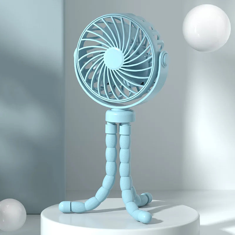Baby 3 Speeds Stroller Mini Fan With Light Portable USB Charging Fan Mobile Phone Holder Stroller Accessories Baby Newborn Items