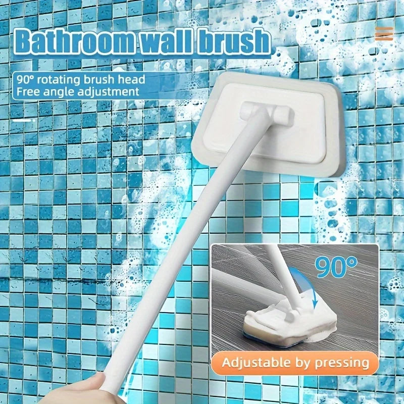 Multifunctional Wall Floor Cleaning Brush, Portable Scrub Brush for Bathroom Tile Bathtub Kitchen Household Cleaning Tool