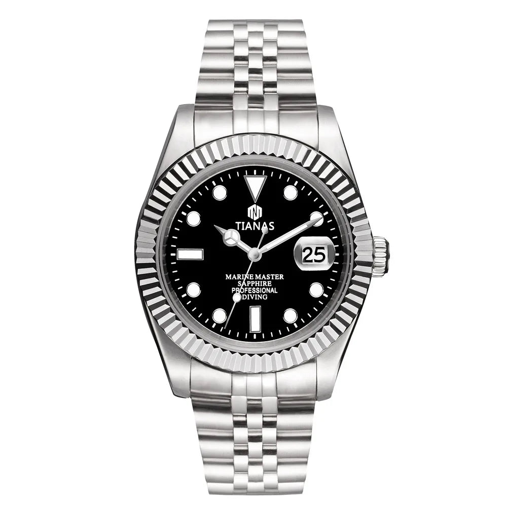 TIANAS Men`s Watch Sapphire Glass Japan quartz movement Clock Men Relogios Masculino 316L SS Case Swimming 50M Waterproof