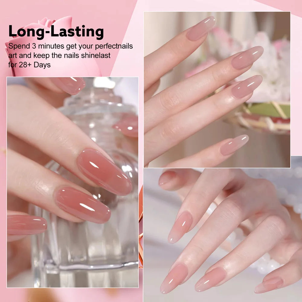 Canni Nail Gel Polish Jelly Nude Color HEMA FREE TPO FREE 9ml Transparent Semi Permanent Natural Nude French Nail Gel Lacquer