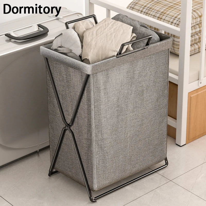 ♥Collapsible Fabric Laundry Hamper with Handles | Foldable Clothes Basket for Bedroom, Bathroom & Laundry Room