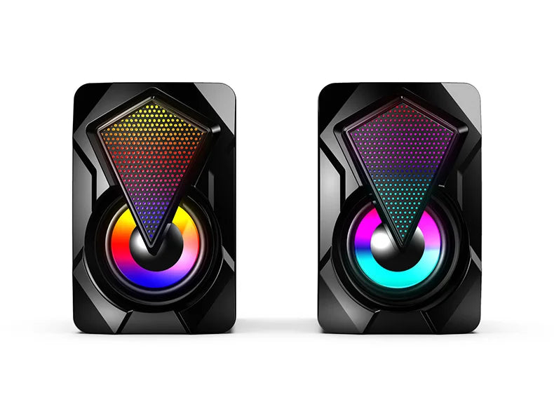 New X2 computer speaker, illuminated desktop laptop, multimedia mini wired RGB speaker