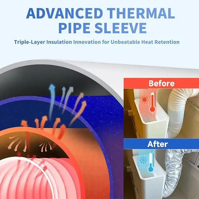 Air Conditioning Hose Cover for 5-5.9-inch Exhaust Hose AC Exhaust Pipe Sleeve Heat Insulation Dustproof Protective Cover